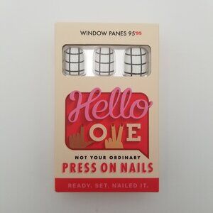 Hello Love Press On Nails ~ Window Panes 95 ~ 24 Nails